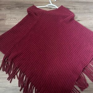 Ardene Burgundy Fringe Sweater